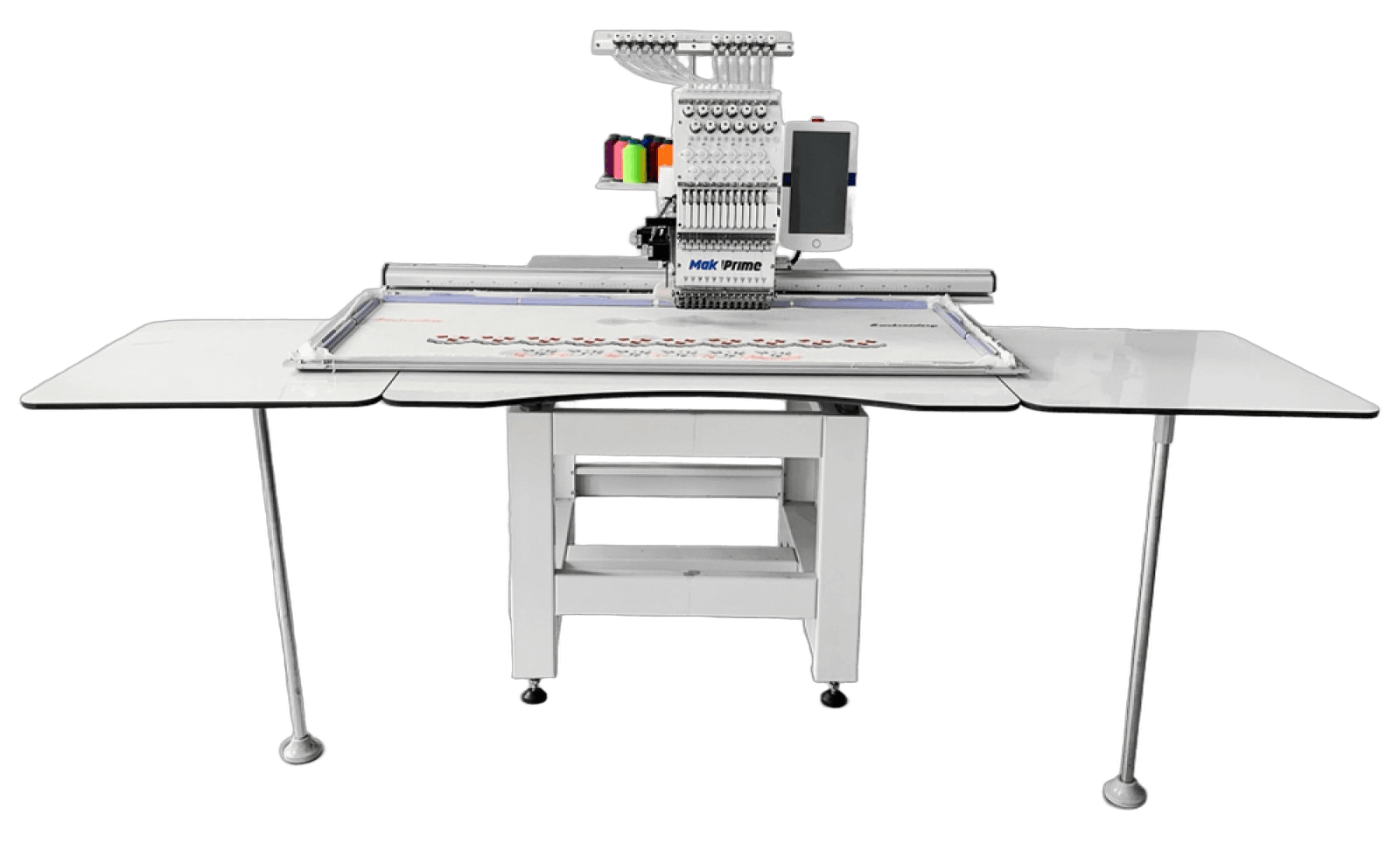 Bordadeira industrial Mak Prime de um cabeçote com mesa ampliada